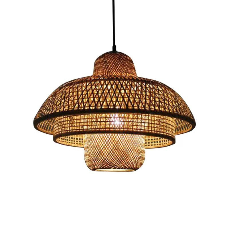 Lustre de style chinois en bambou