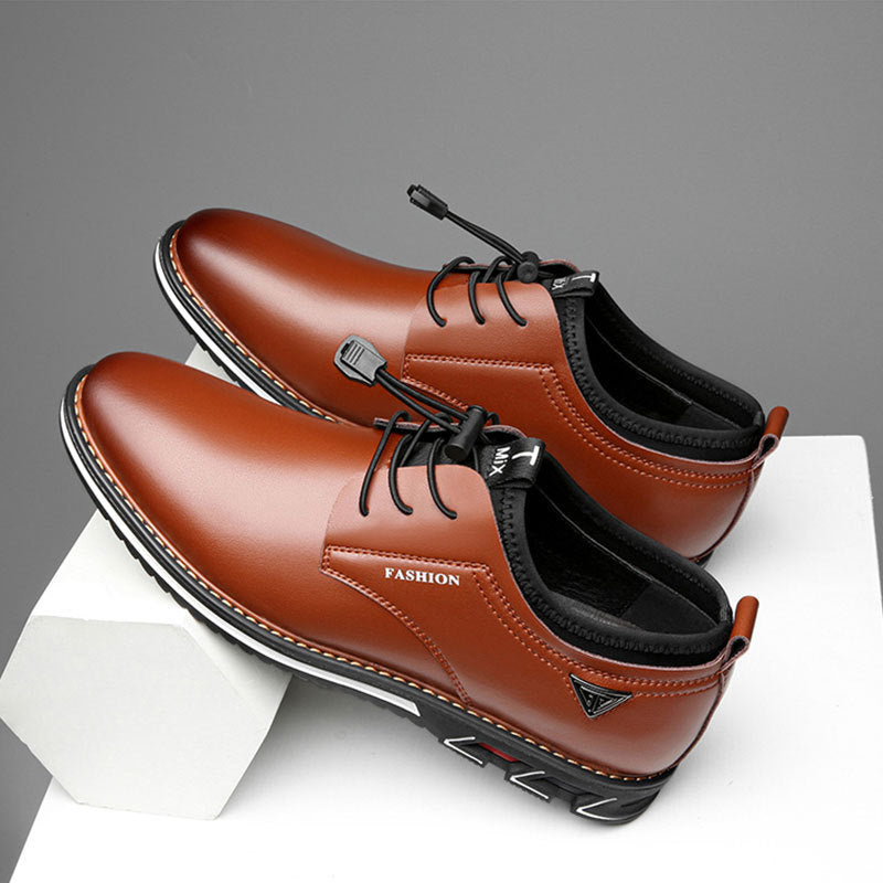 Chaussures en cuir à bout rond, chaussures tendance, chaussures confortables pour hommes - LUXARAH