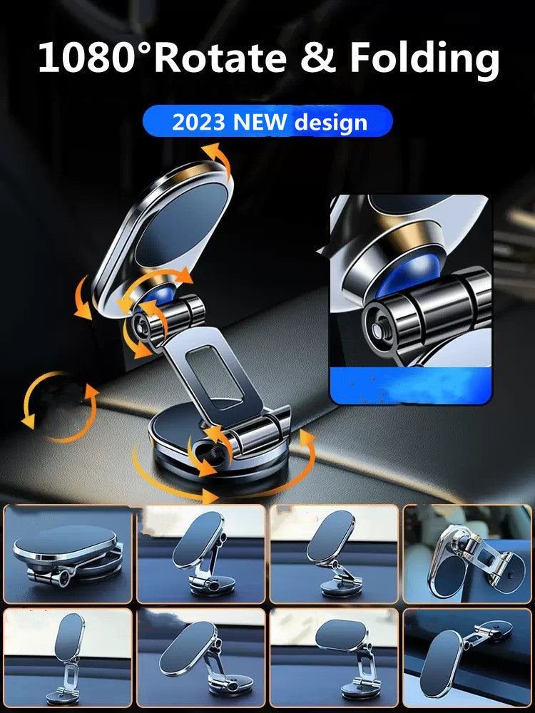 Support magnétique rotatif pour téléphone portable de voiture, pliable et universel, en métal, pour grille d'aération, GPS