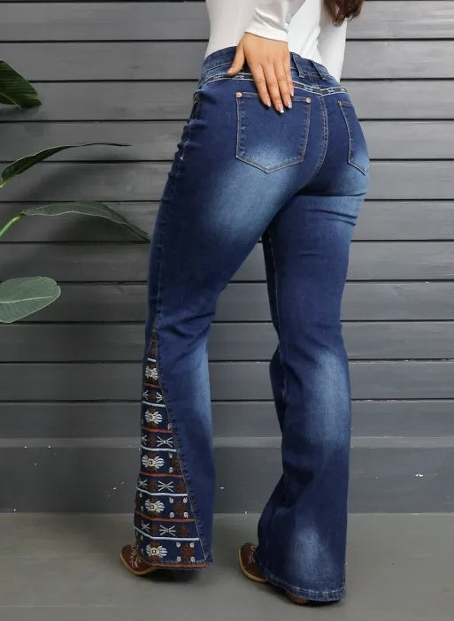 Jean taille haute pour femme, très déchiré, jambe large, longueur complète, avec finition streetwear usée, denim délavé clair pour toutes les saisons - LUXARAH