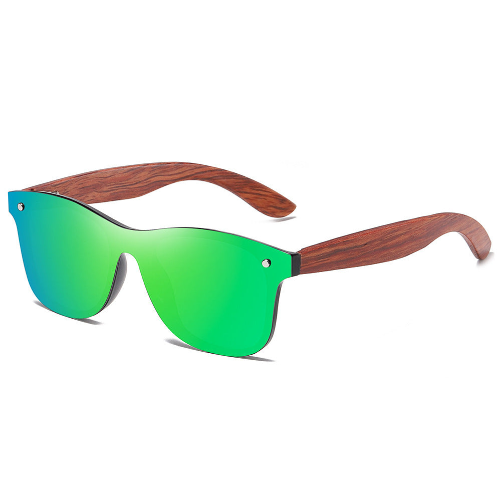Lunettes de soleil polarisées en bois de bambou, style nouveau, miroir monobloc, de haute qualité