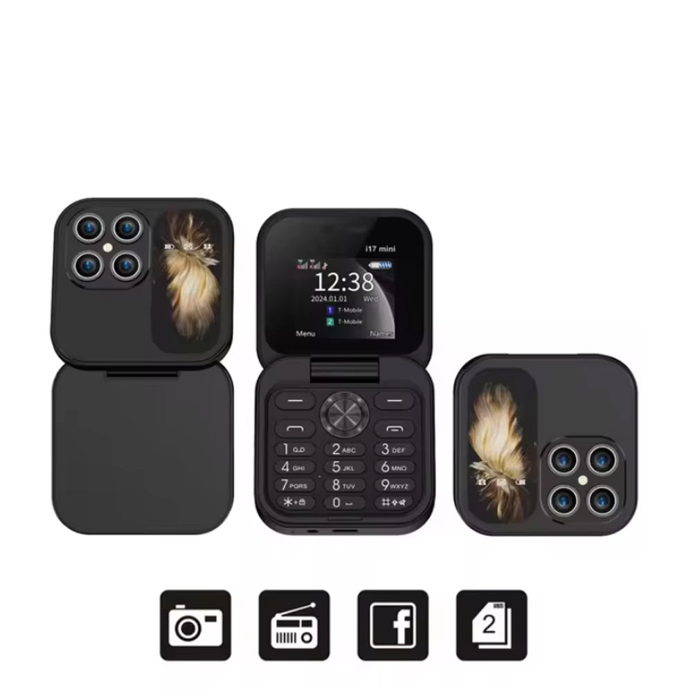 Téléphone portable 2G à double carte et double veille pliable