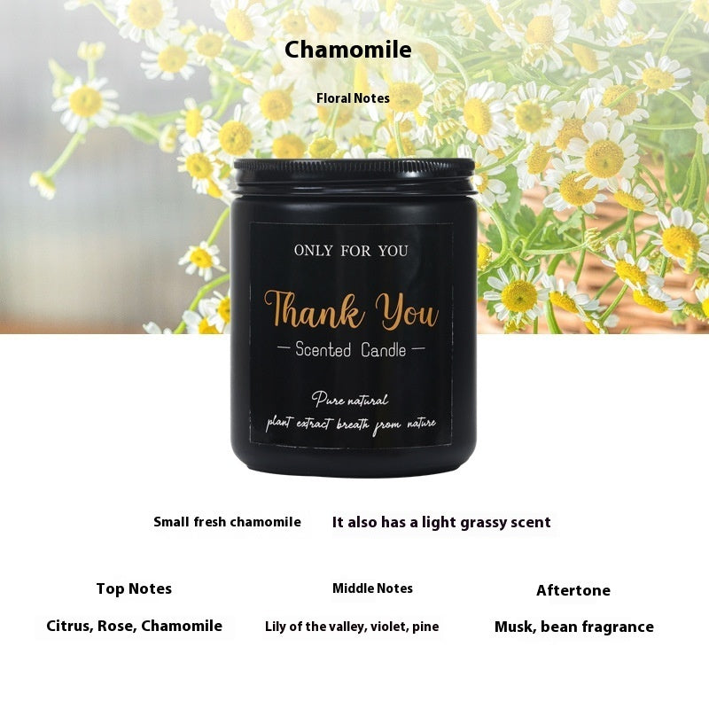Bougie d'aromathérapie en verre noir et cire de soja