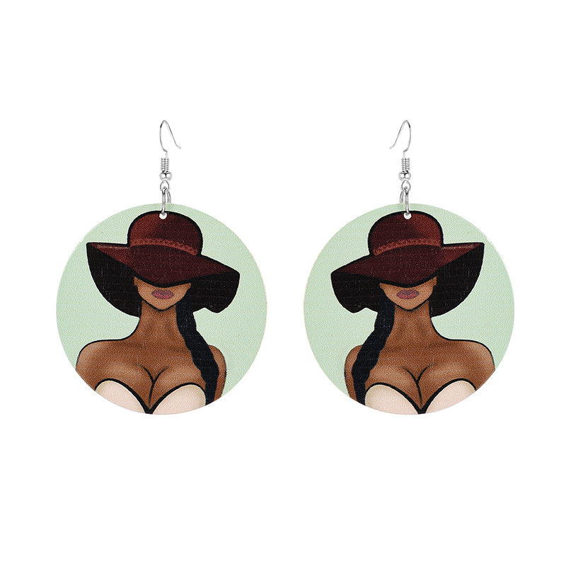 Bijoux Éthiques Boucles d'oreilles en bois artisanales et imprimées - Élégance unique pour chaque occasion