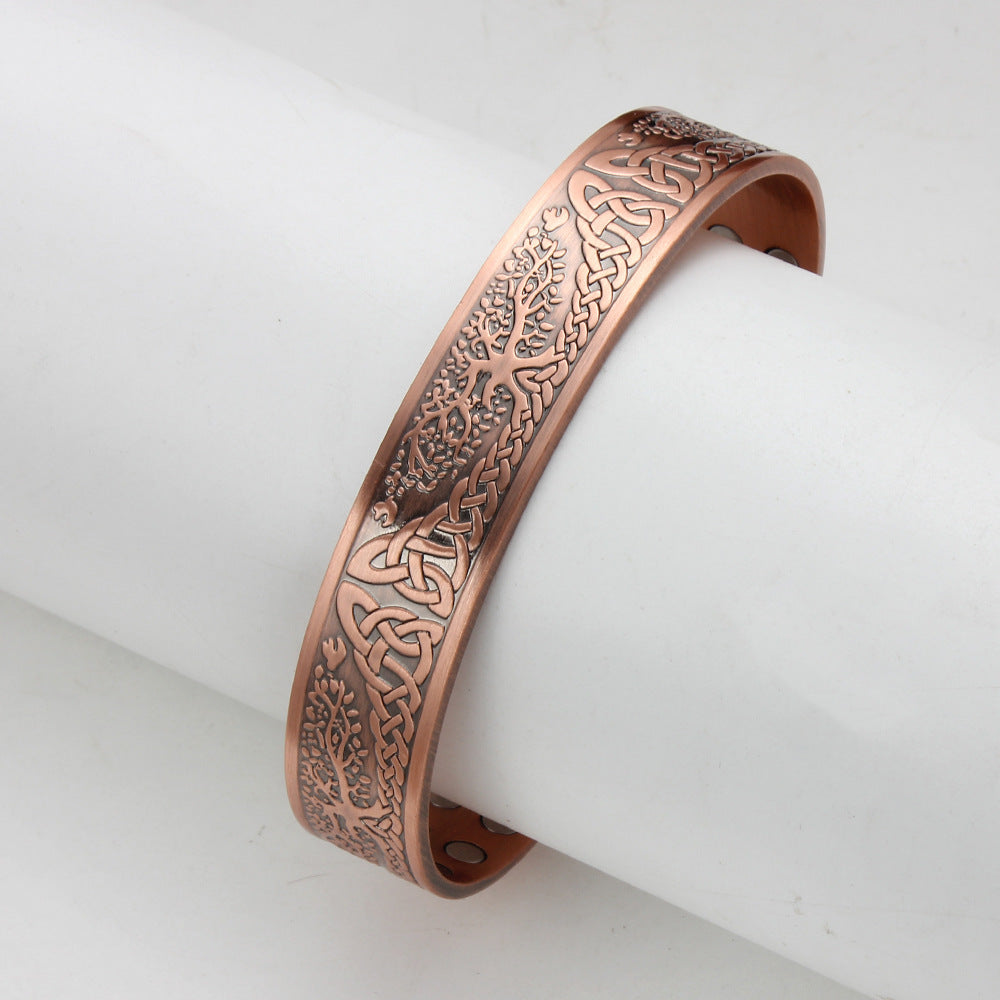 Bracelet magnétique rétro en cuivre pur avec énergie Lucky Tree - LUXARAH