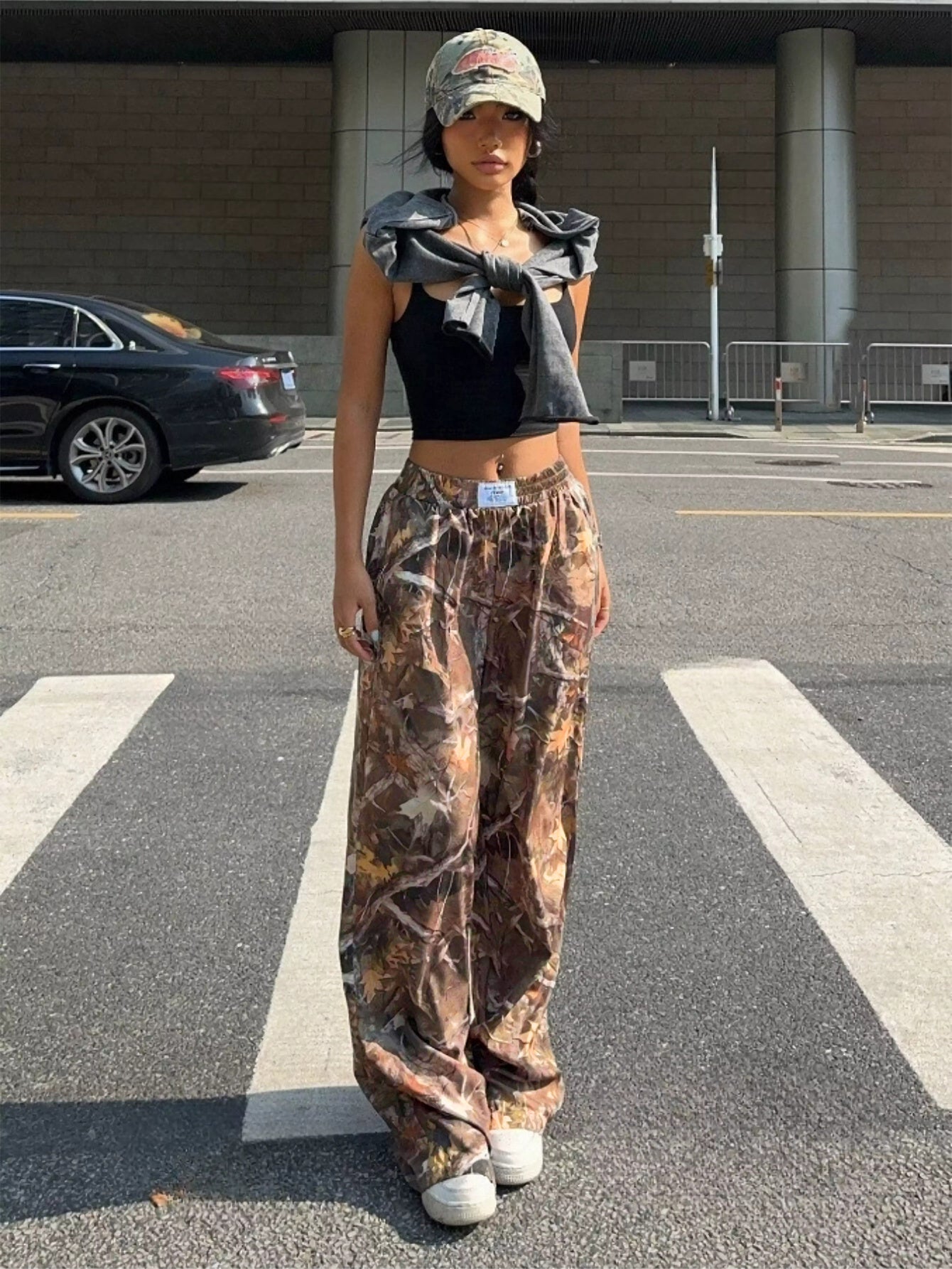 Pantalon décontracté amincissant hip-hop rétro streetwear multi-poches camouflage cargo pour femme Y2k hip-hop cargo grunge baggy pantalon