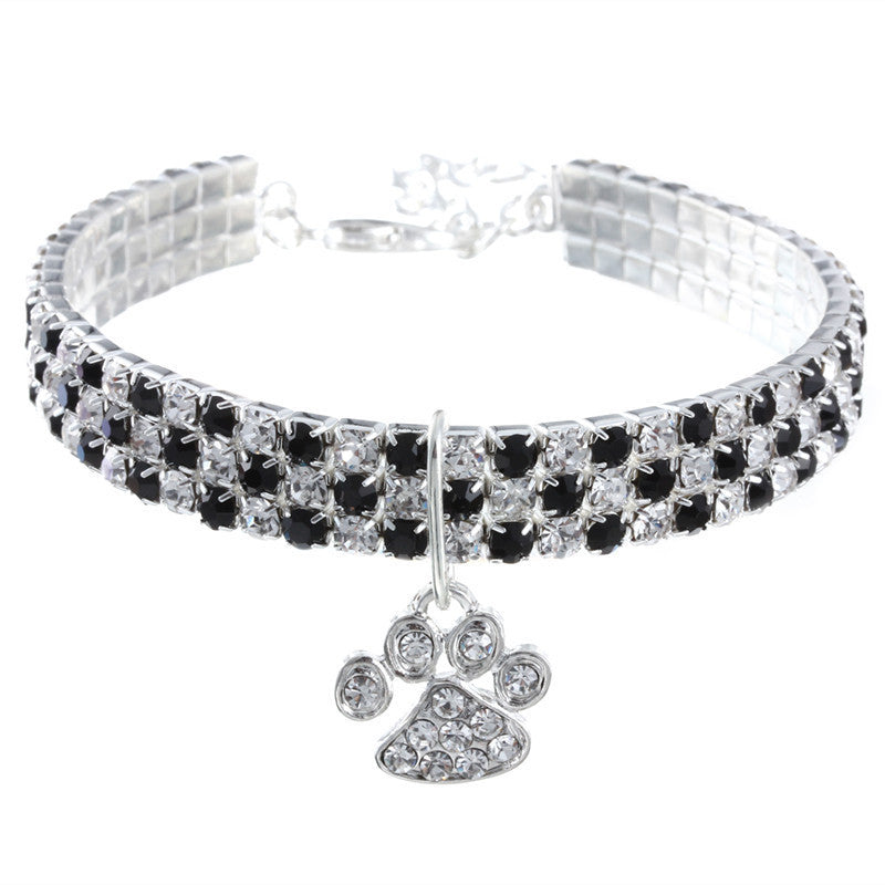 Collier pour animal de compagnie avec diamants, accessoires pour chats et chiens de couleurs variées, griffes de chat, collier élastique pour chat et chien - LUXARAH