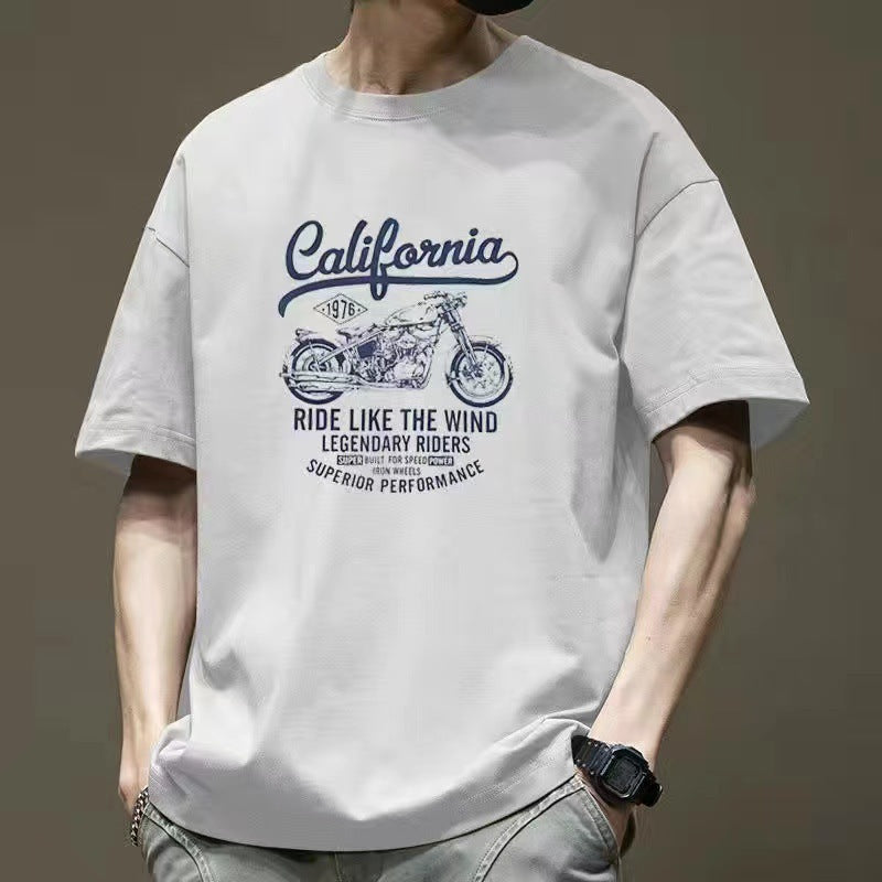 T-shirt oversize en coton style rétro américain pour homme - LUXARAH