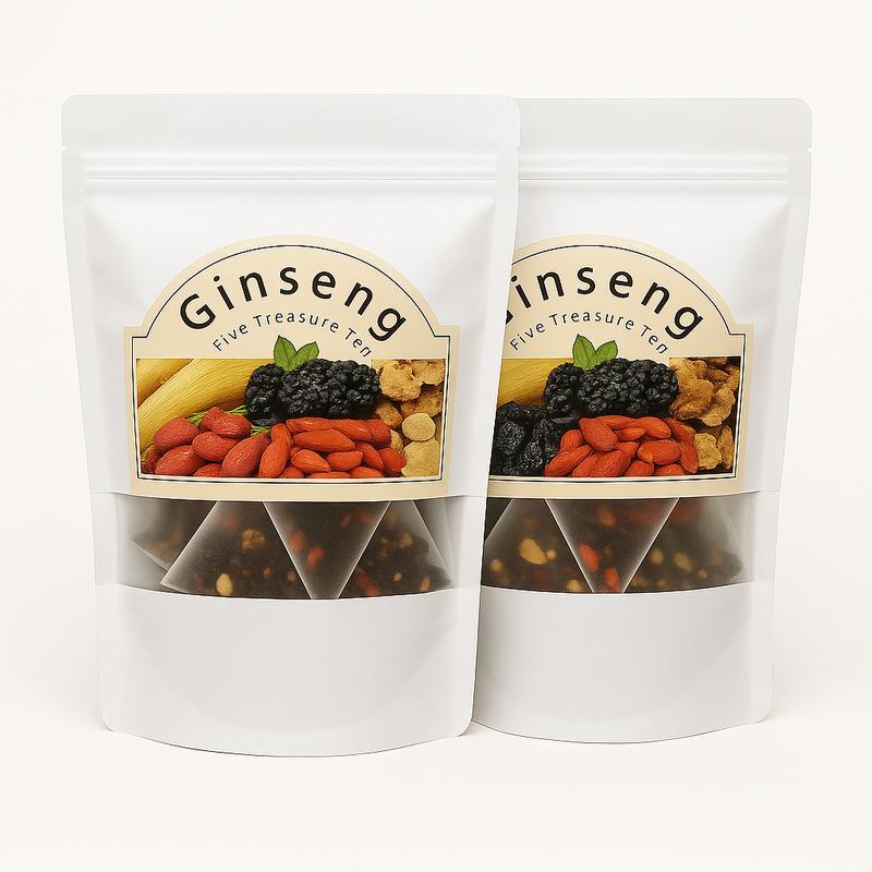 Thé aux six trésors au ginseng, formule pour les reins - Thé aux herbes traditionnelles chinoises naturelles, détoxifiant et purifiant pour les reins, pour hommes et femmes, 20 sachets par paquet - LUXARAH