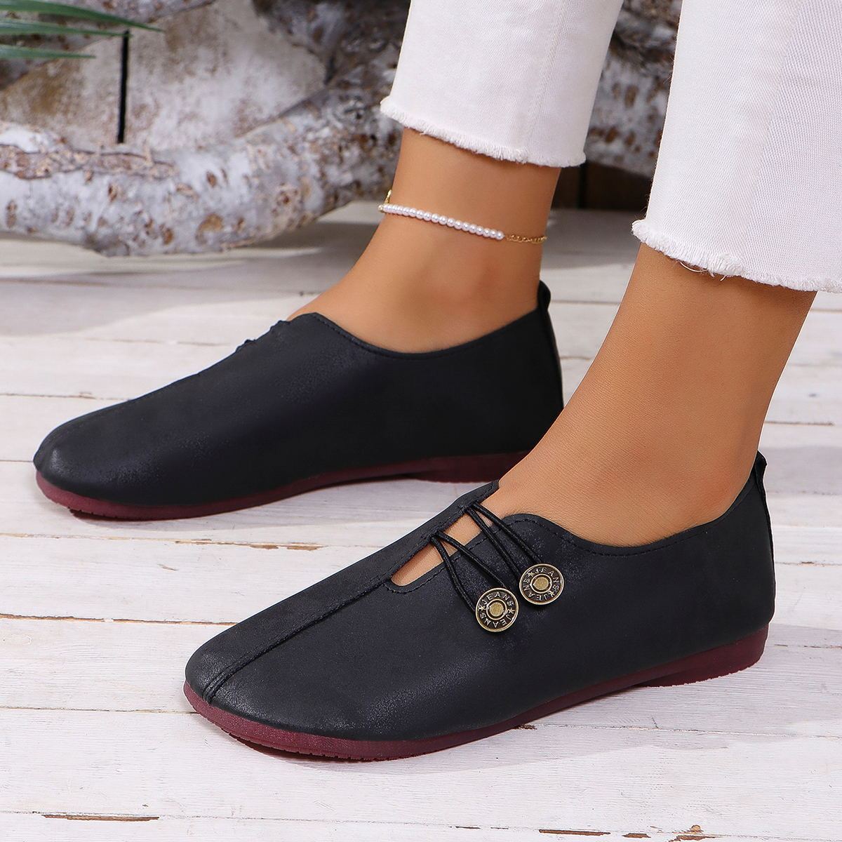 Sandales à enfiler à bout carré pour femme, chaussures plates et souples, tendance pour l'été