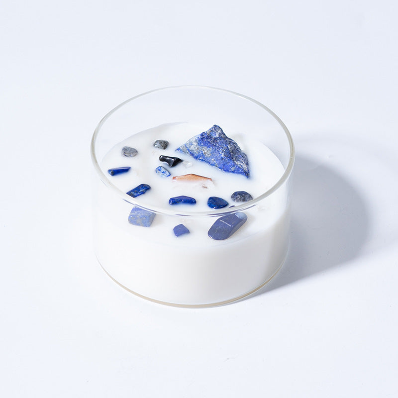 Bougie d'aromathérapie créative en cire de soja et pierre de cristal naturel