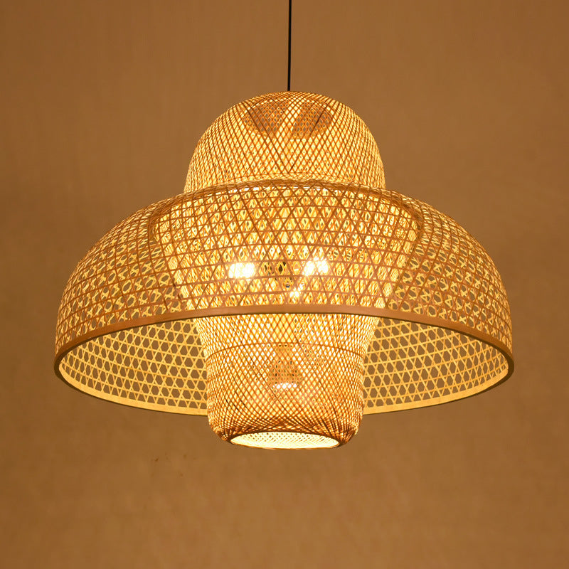 Lustre de style chinois en bambou
