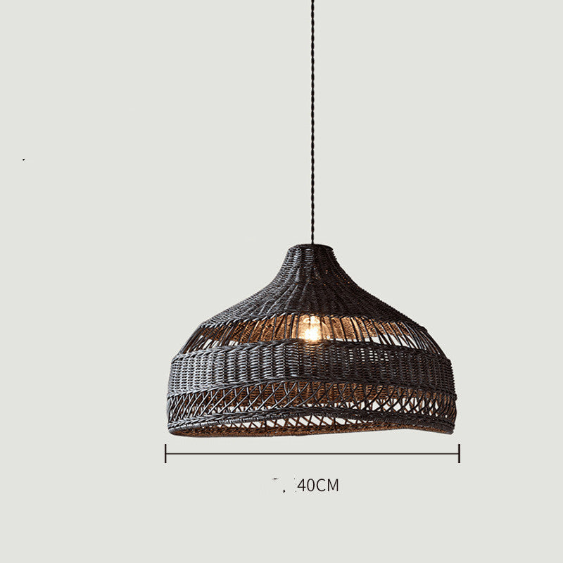 Lustre en rotin dans un restaurant et un salon de thé - LUXARAH
