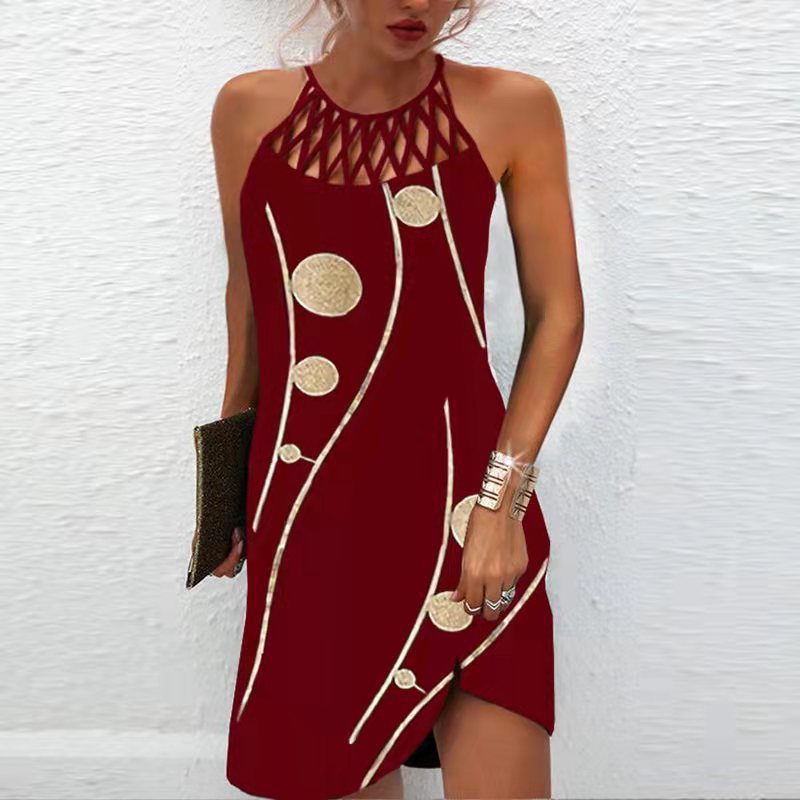 Robe imprimée tendance, décontractée, dos nu, vêtements d'été - LUXARAH