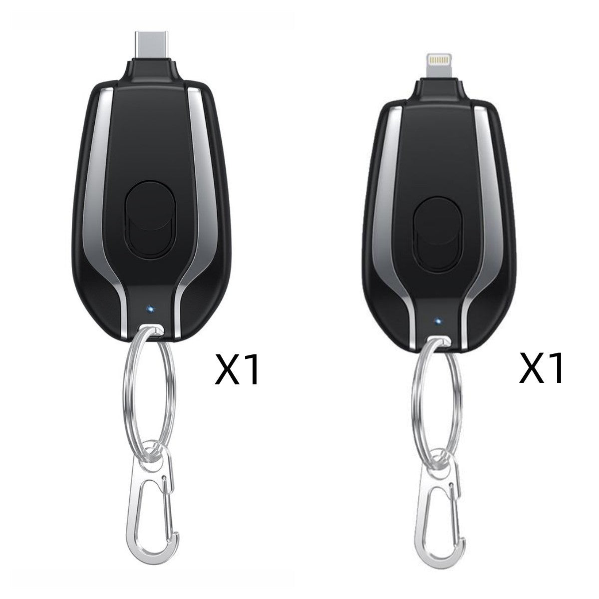 Mini chargeur d'urgence 1500 mAh avec porte-clés et batterie de secours ultra-compacte de type C, charge rapide