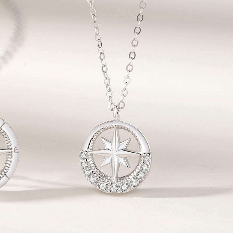 Paire de colliers Mansing, Star Compass, Couple en argent sterling