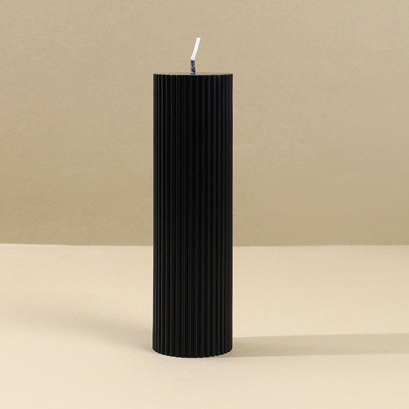 Bougies d'aromathérapie cylindriques noires au soja