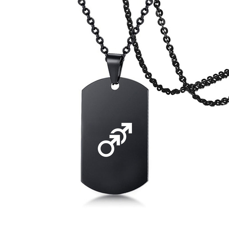 Collier en acier inoxydable avec inscription LGBT, symbole de la fierté gay, lesbienne et transgenre, pour hommes et femmes