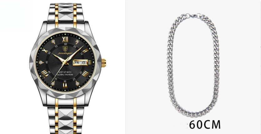 Montre à quartz lumineuse étanche pour homme avec double calendrier - LUXARAH