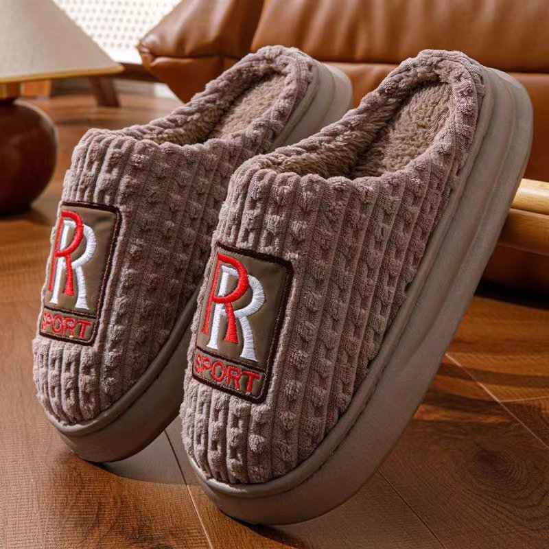 Chaussons d'hiver chauds et antidérapants en peluche pour homme et femme, grande taille, pour la maison et la chambre à coucher