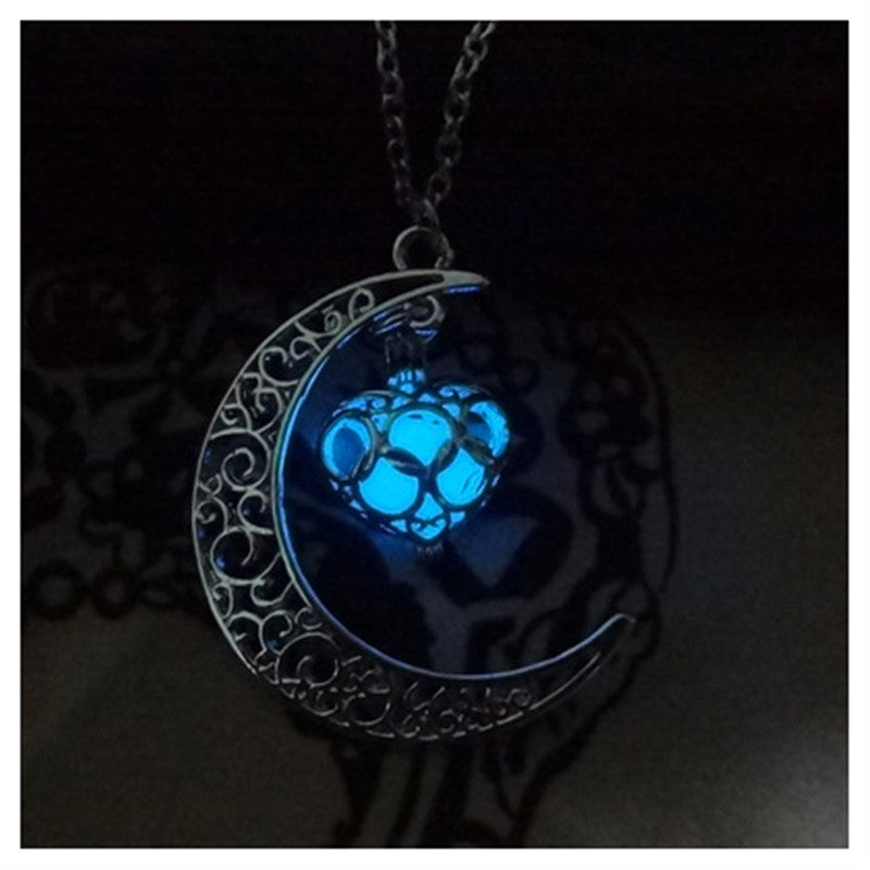 Colliers à pendentif lumineux, colliers à chaîne plaqués argent