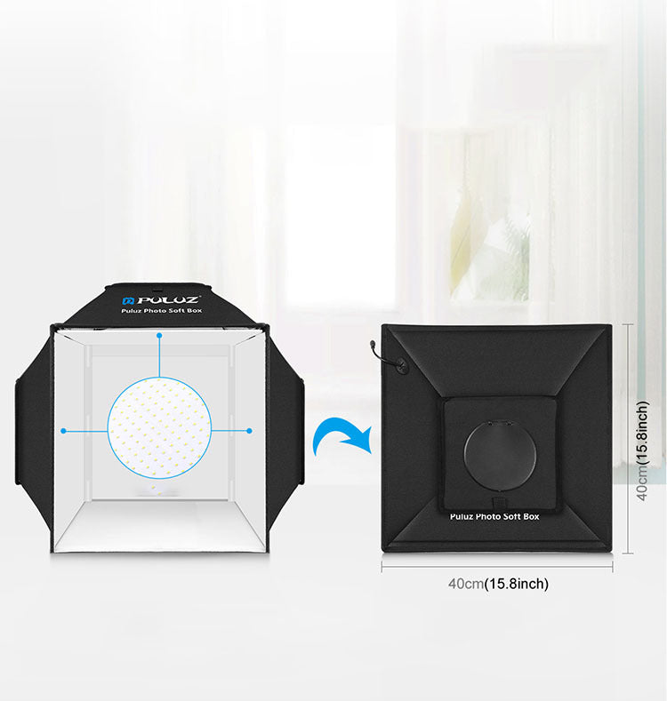 Boîte à lumière LED pliable de 40 cm pour studio photo, éclairage simple pour prise de vue