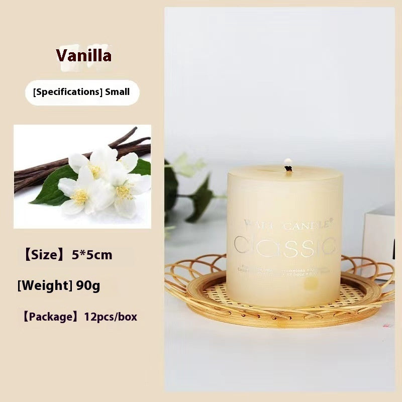 Bougie d'aromathérapie cylindrique colorée, bougie parfumée brillante, bougies sans fumée