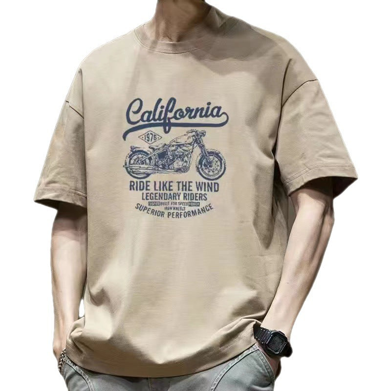T-shirt oversize en coton style rétro américain pour homme - LUXARAH