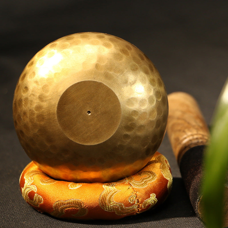 Bol de Bouddha fait main en cuivre tibétain avec carillon en pierre - LUXARAH