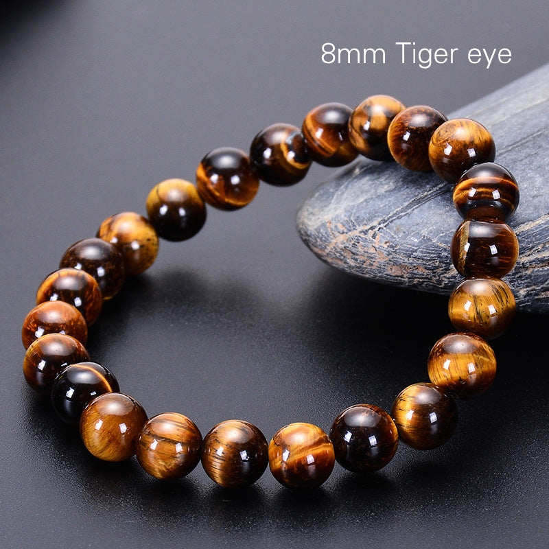 Bracelet d'énergie de yoga en œil de tigre jaune naturel de qualité A - LUXARAH