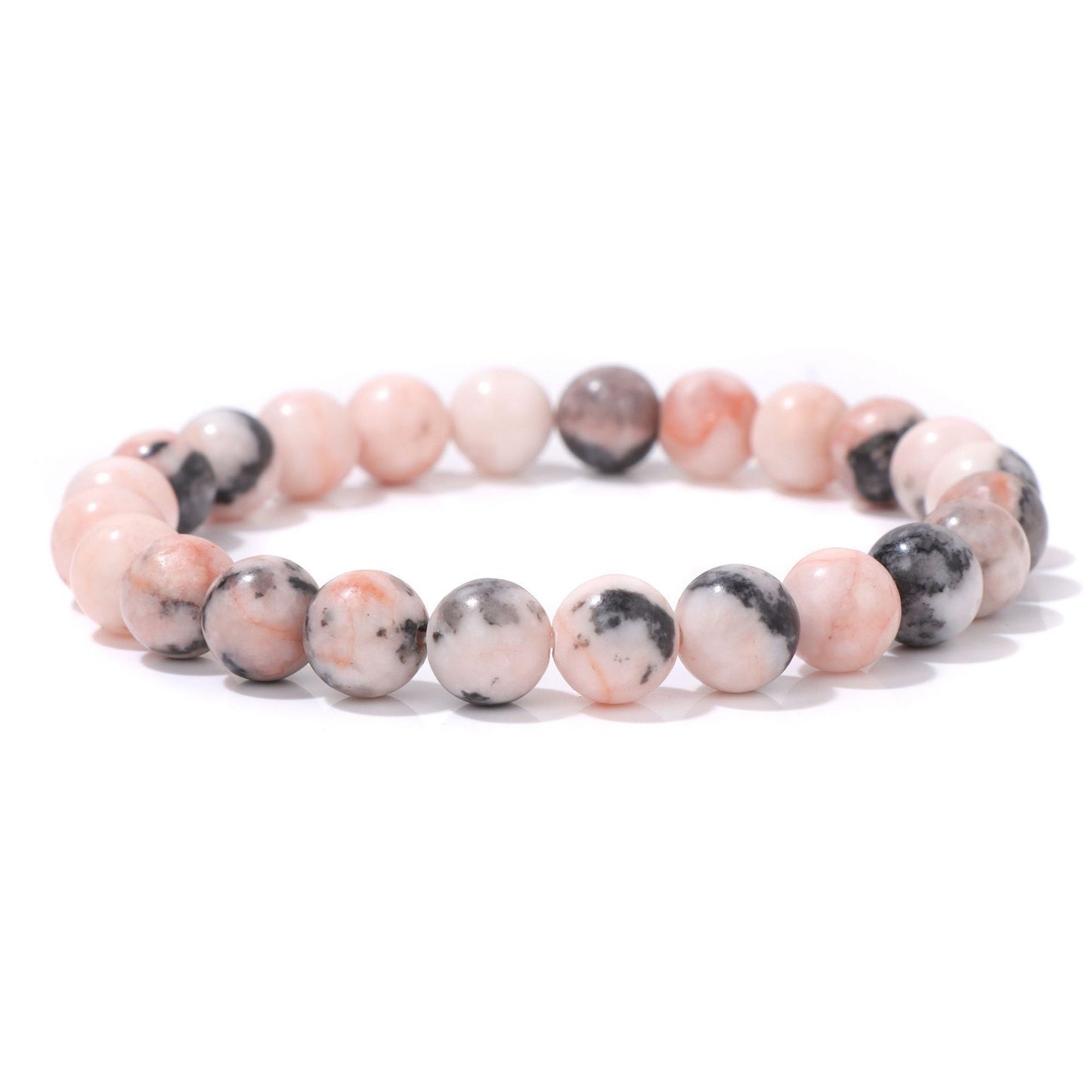 Bracelet tendance en pierre naturelle rose et rouge, motif zèbre, arbre de vie, idéal pour une grande ou une petite sœur, bijou d'anniversaire pour fille ou garçon