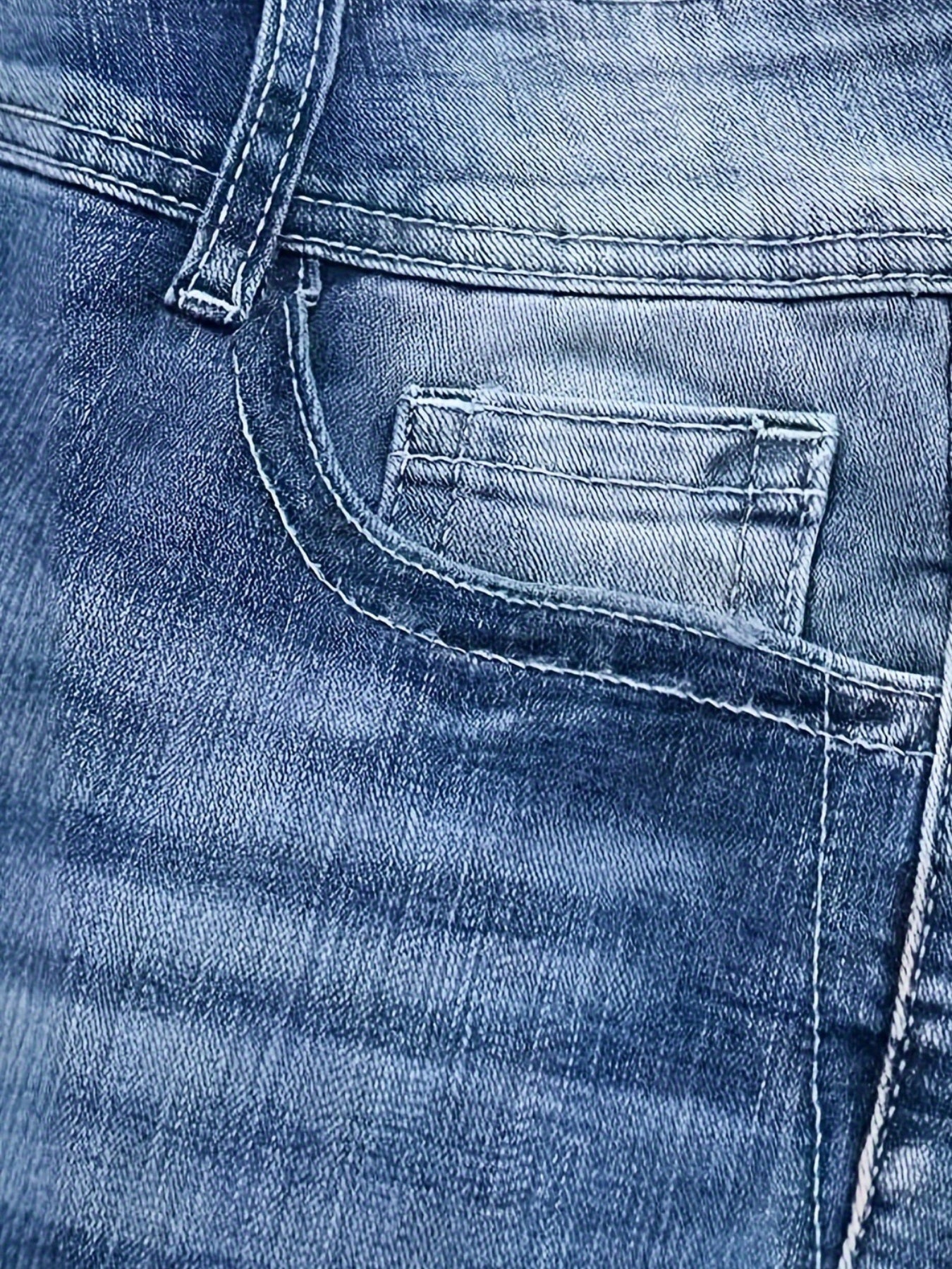 Pantalon cloche en denim extensible polyvalent et tendance pour femme, style rétro urbain, jean décontracté brodé confortable, idéal au quotidien - LUXARAH