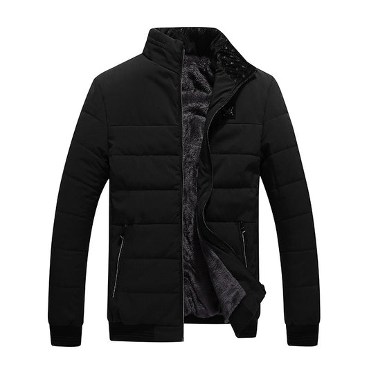 Manteau d'hiver en coton pour homme, style coréen, veste matelassée en coton doublée de polaire