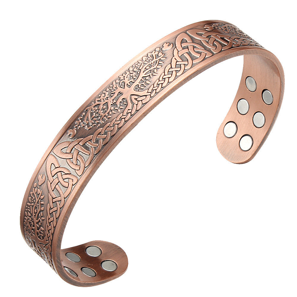 Bracelet magnétique rétro en cuivre pur avec énergie Lucky Tree - LUXARAH