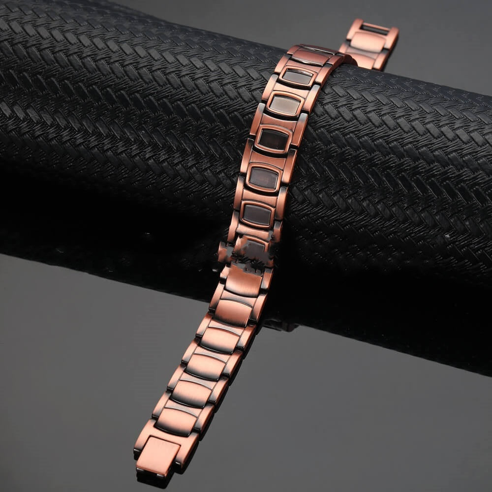 Bracelet énergétique magnétique en cuivre rouge rétro - LUXARAH