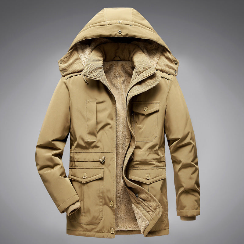 Manteau en coton avec doublure en laine d'agneau