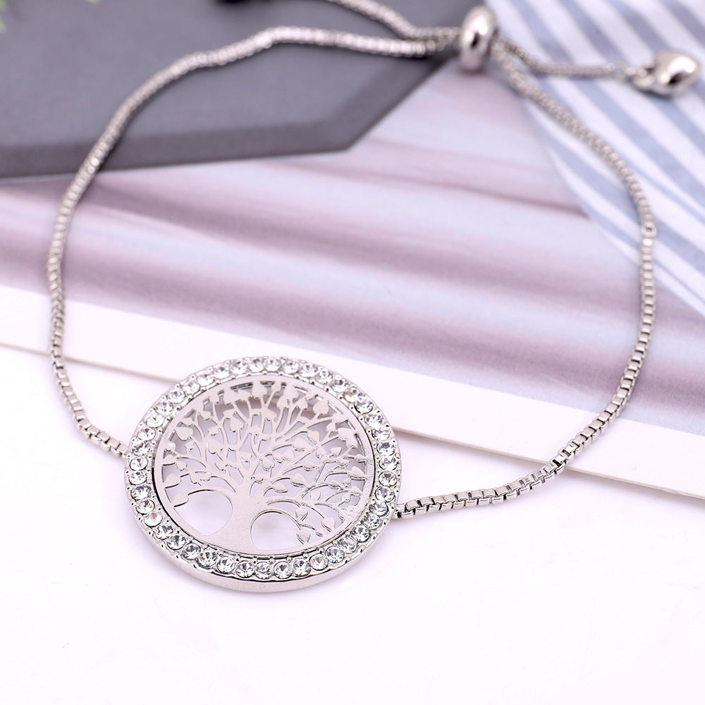 Nouveau bracelet créatif en métal doré avec arbre de vie porte-bonheur - LUXARAH