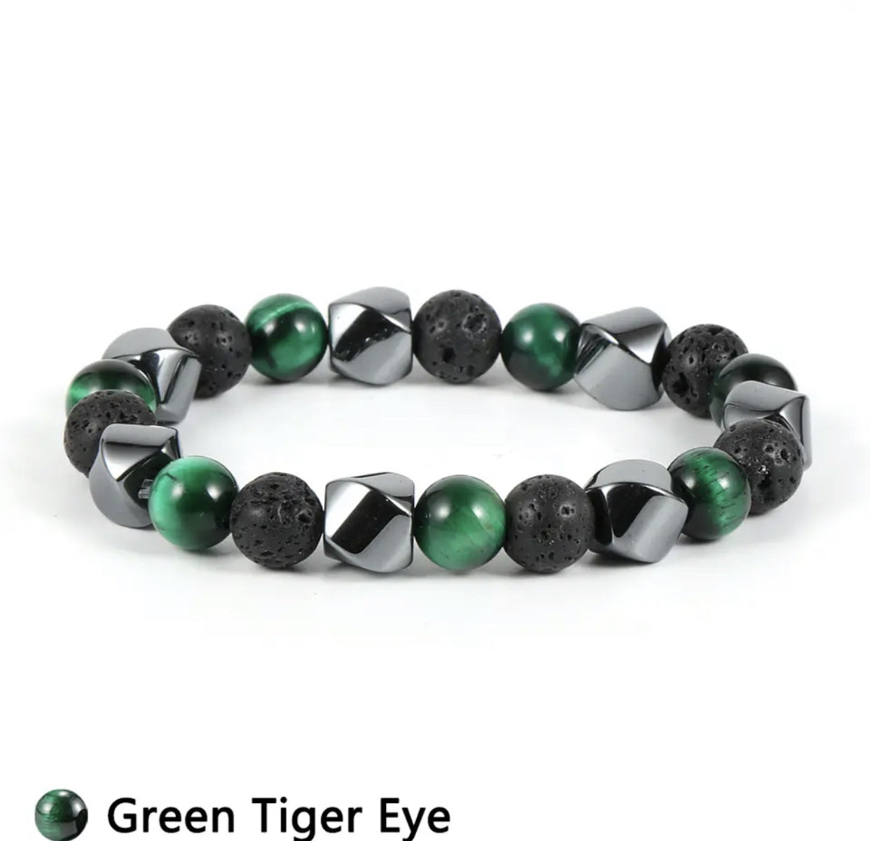 Bracelet en pierre volcanique œil de tigre naturelle - LUXARAH