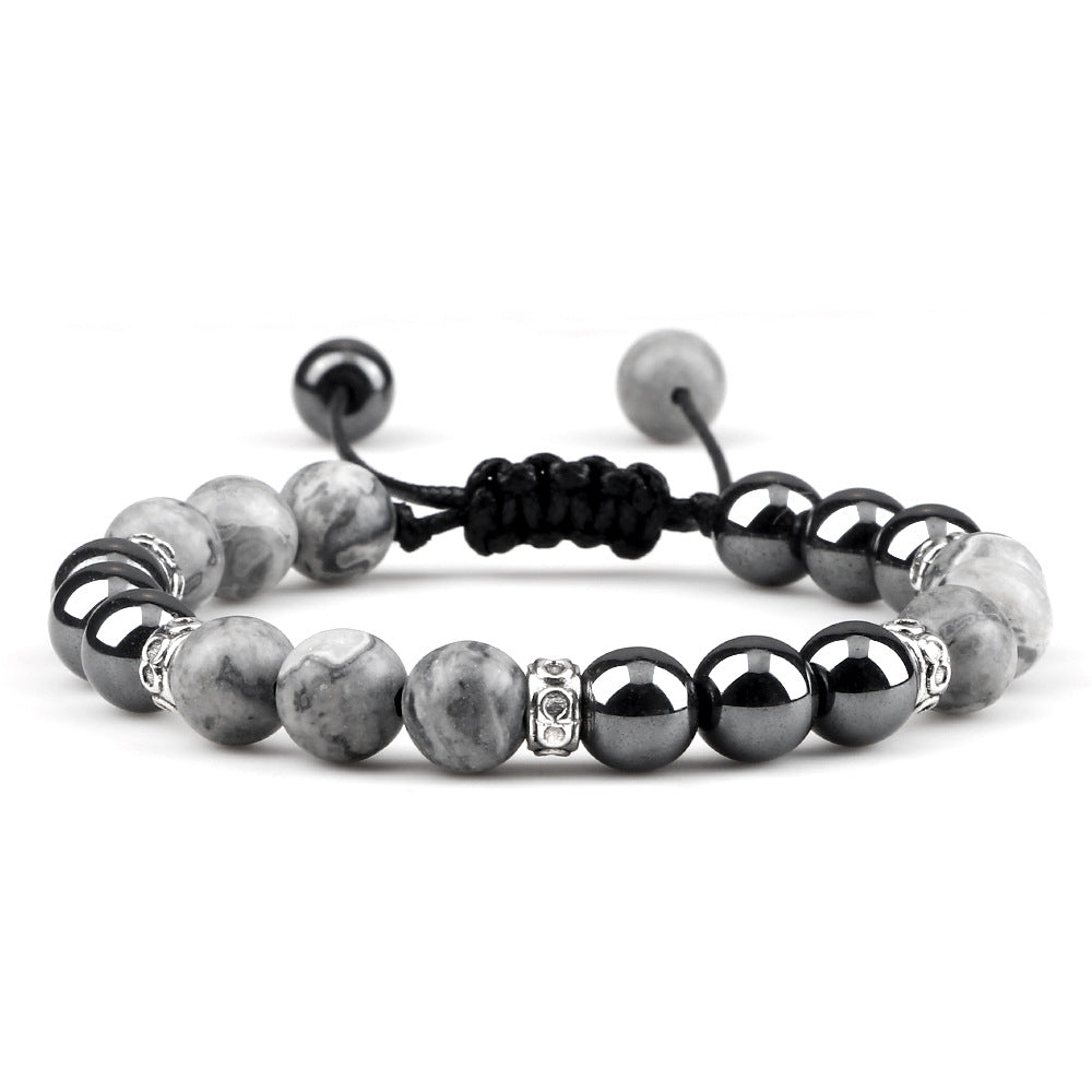 Bracelet en hématite tissé pour le couple - LUXARAH