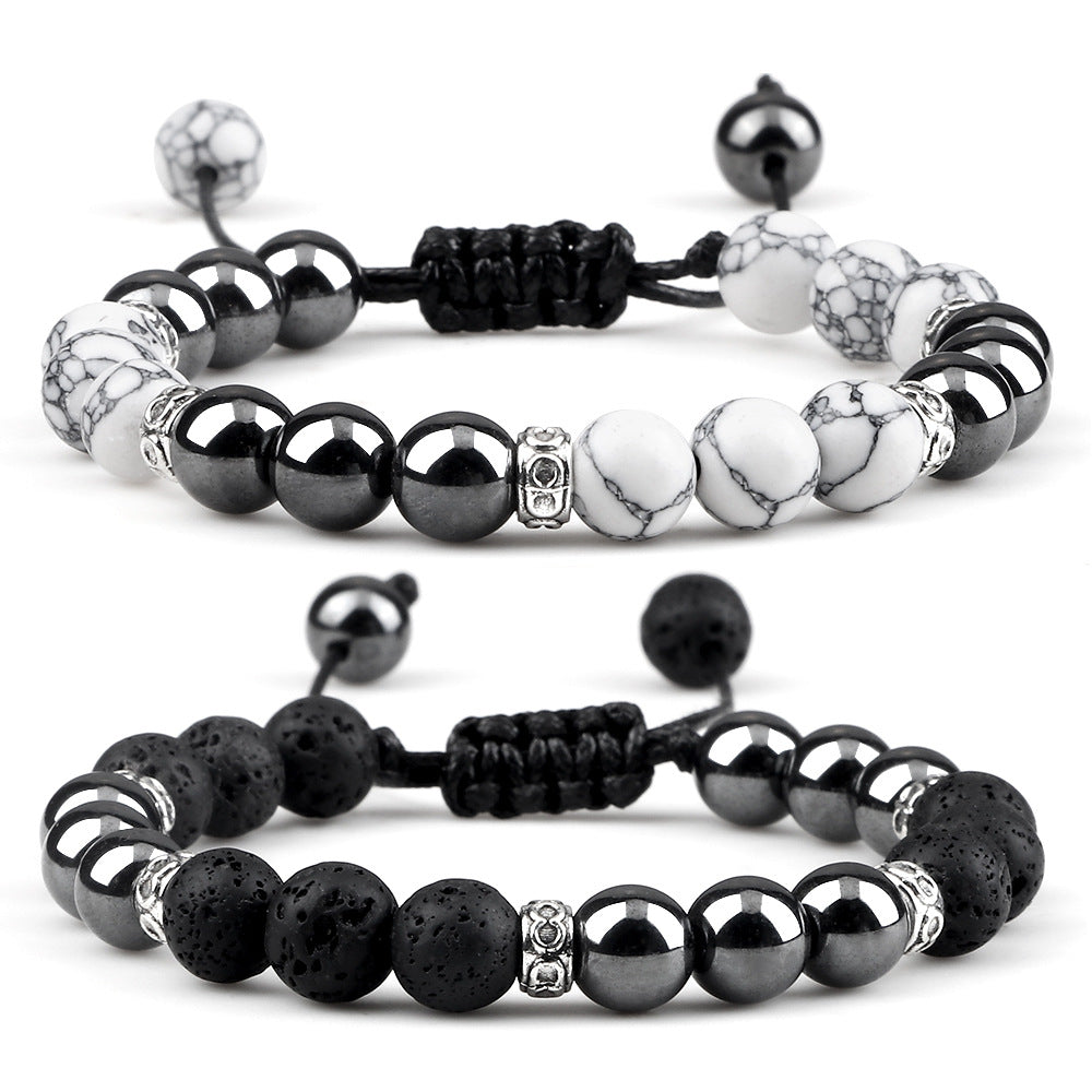 Bracelet en hématite tissé pour le couple - LUXARAH