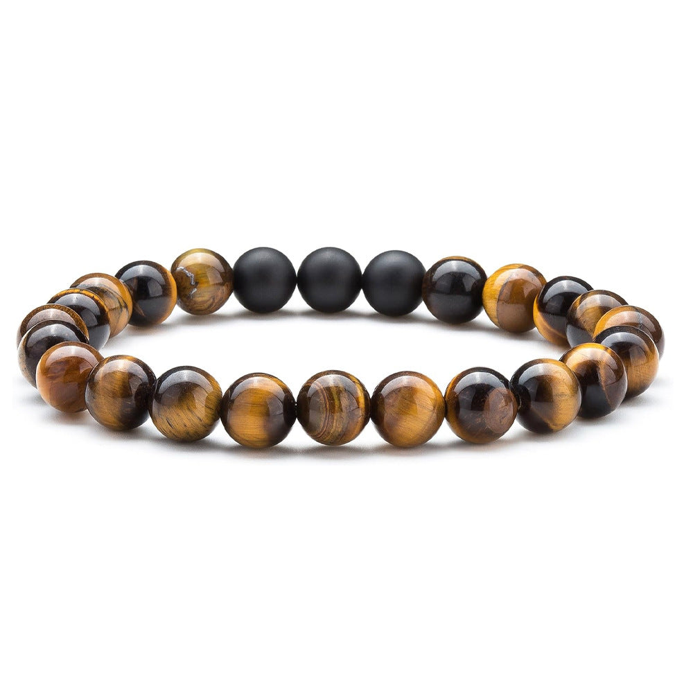 Bracelet de perles en pierre volcanique et œil de tigre - LUXARAH