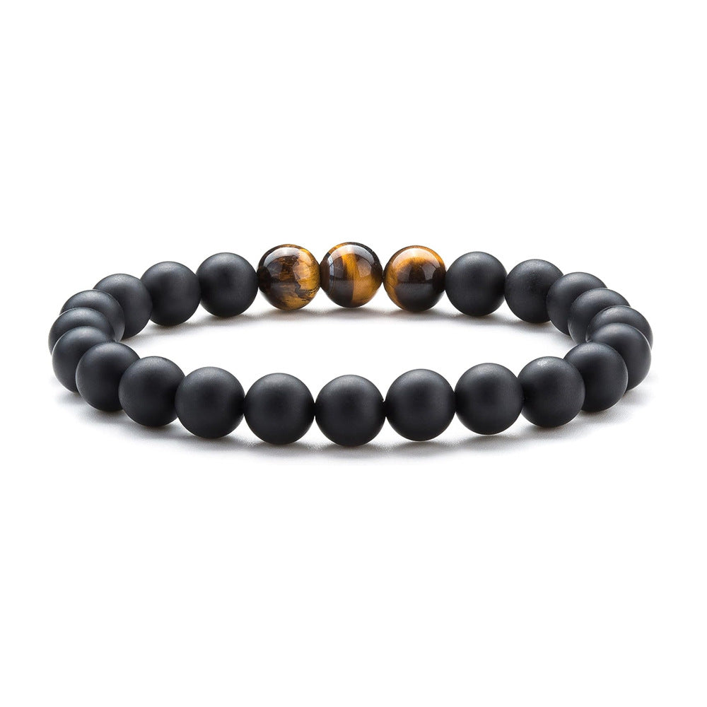 Bracelet de perles en pierre volcanique et œil de tigre - LUXARAH