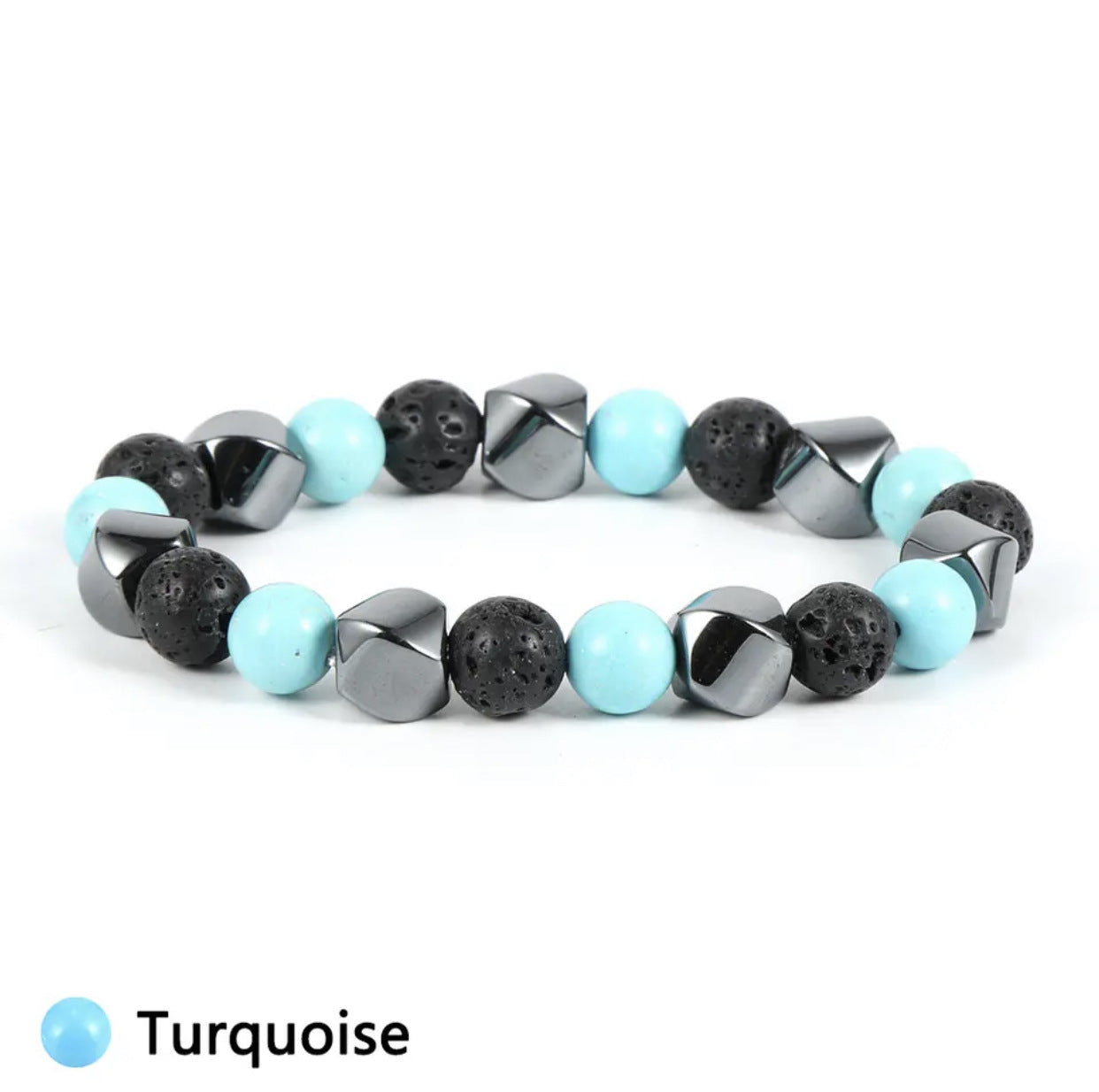 Bracelet en pierre volcanique œil de tigre naturelle - LUXARAH