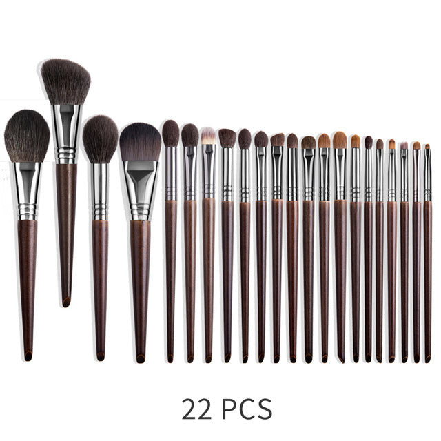 Ensemble de pinceaux de maquillage naturels, pinceau à paupières, chèvre - LUXARAH