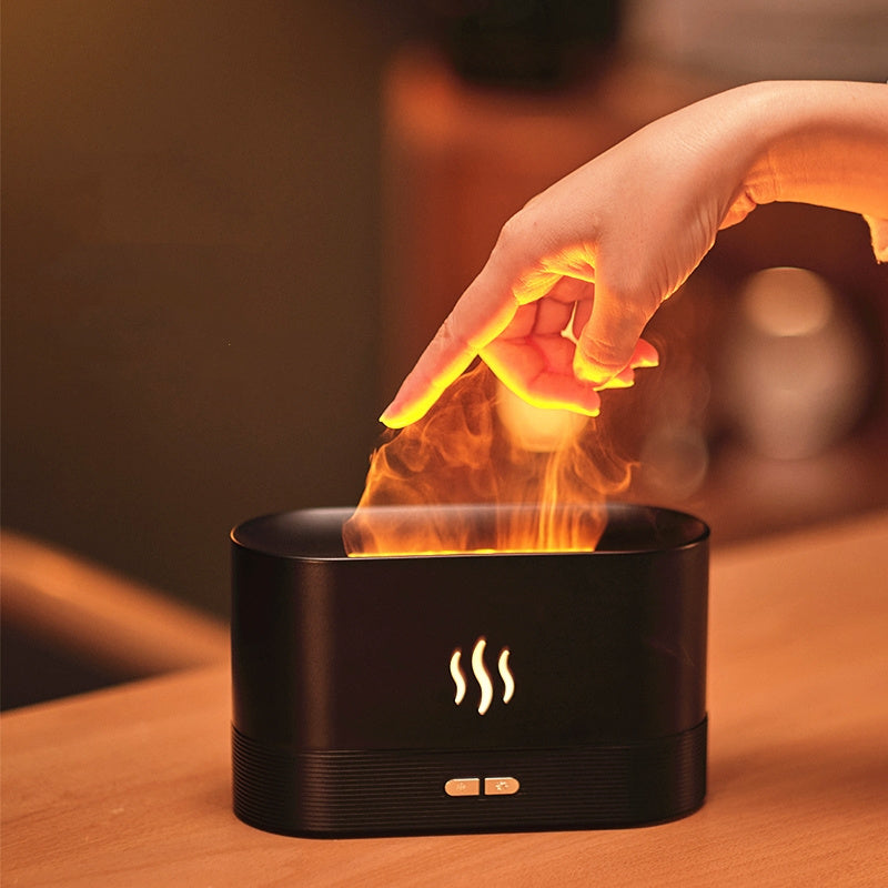 Diffuseur d'huiles essentielles et de parfums USB 180 ml, simulation de flamme, humidificateur d'air ultrasonique pour la maison et le bureau