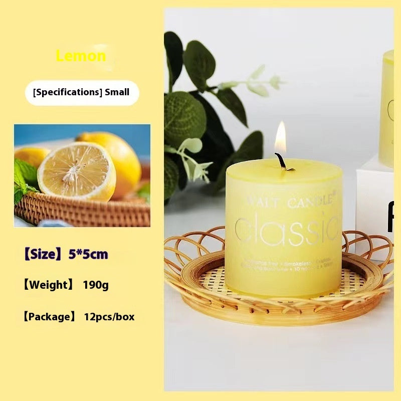 Bougie d'aromathérapie cylindrique colorée, bougie parfumée brillante, bougies sans fumée
