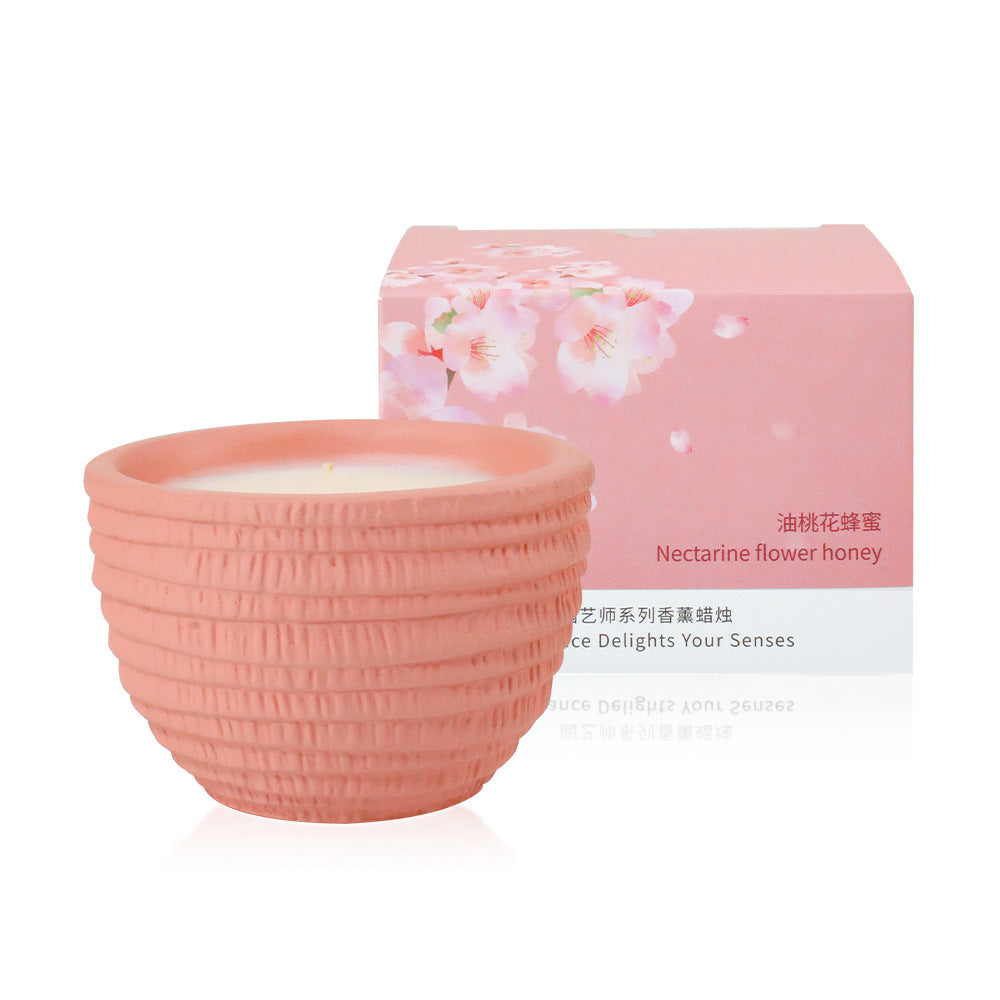 Bougies parfumées sans fumée, 100 g, en forme de tasse de ciment, en cire de soja naturelle, aux huiles essentielles, pour décoration de mariage