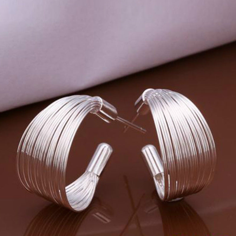 Boucles d'oreilles multi-lignes personnalisées, Boucles d'oreilles coréennes