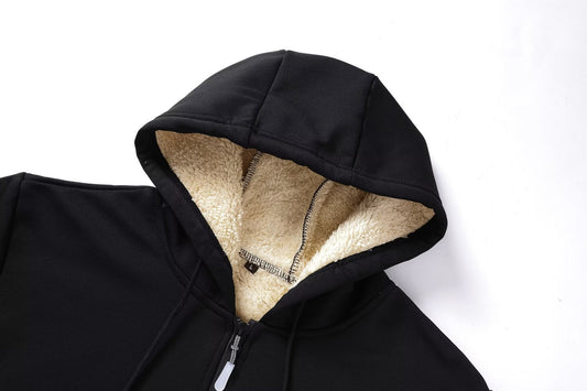 Pull à capuche en polaire berbère épaisse et chaude pour homme