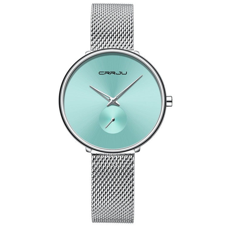 Montre simple pour femme avec bracelet en acier inoxydable et bracelet en maille - LUXARAH